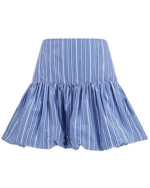 Ganni Blue Cotton Mini Skirt