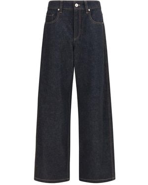 Brunello Cucinelli Blue Cotton Straight