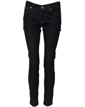 Dolce & Gabbana Blue Cotton Pretty Lowwaist Skinny Denim Jeans - Black