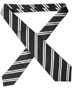 Dolce & Gabbana Stripes Silk Adjustable Neckwomen's Tie - Black