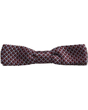 Dolce & Gabbana Blue Burgundy Woven Adjustable Neck Papillon Bow Tie - Purple