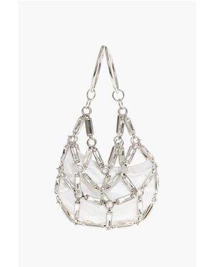 DSquared² Rhinestoned Net Jewel Clutch - White