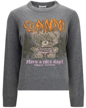 Ganni Wool Oves Aries Sweatshirt - Gray
