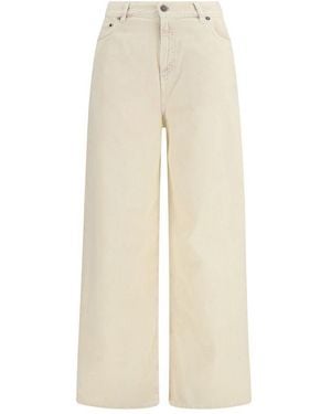 Golden Goose Bicolour Cotton Relaxed Fit Jeans - Natural