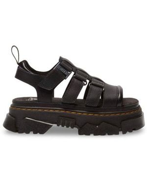 Dr. Martens Black Leather Platform Sandals