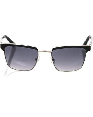 Frankie Morello Black Metallic Fibre Men Sunglasses