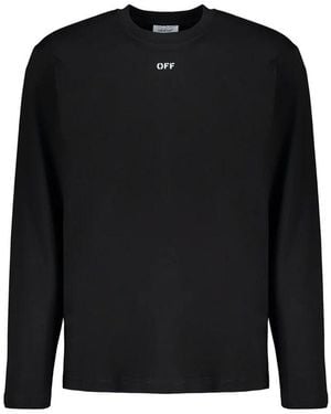 Off-White c/o Virgil Abloh Black Cotton Long Sleeve T-shirt - L