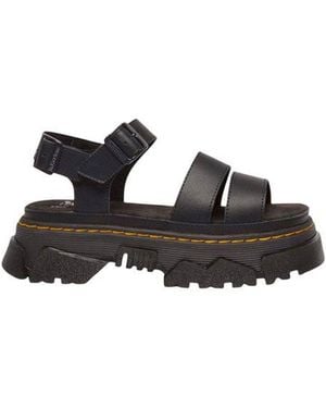 Dr. Martens Black Leather Flat Sandals