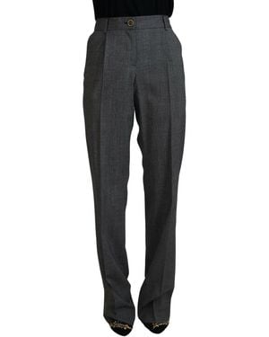 Dolce & Gabbana High Waist Wool Trousers - Black