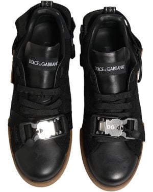Dolce & Gabbana Black Leather Low Trainers Men Trainers Shoes