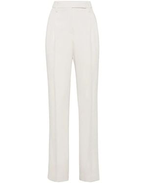 Brunello Cucinelli Beige Viscose Dress Trousers - White