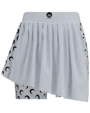 Marine Serre White Polyamide Short And Mini Shorts - Blue