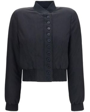 McQueen Black Polyester Bomber - Blue