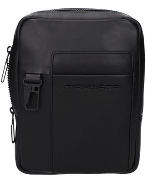 Piquadro Black Leather Crossbody Bag