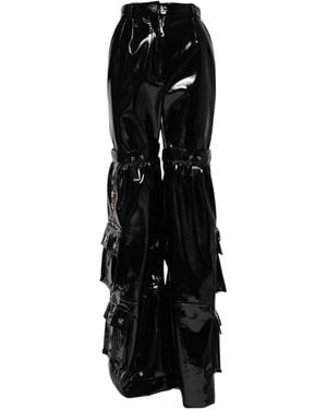 Dolce & Gabbana Black High Waist Cargo Bootcut Trousers