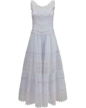 Charo Ruiz White Cotton Casual Dress - Grey