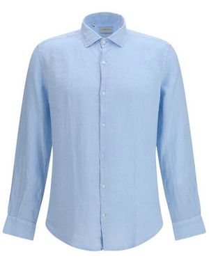 Brooksfield Blue Linen Shirt