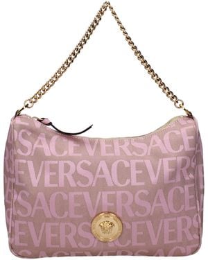 Versace Beige Fabric Handbag - Pink