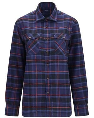 Deperlu Multicolor Cotton Pattern Shirt - Blue