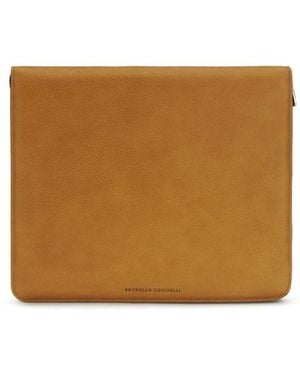 Brunello Cucinelli Brown Calf Leather Bos Taurus Wallet