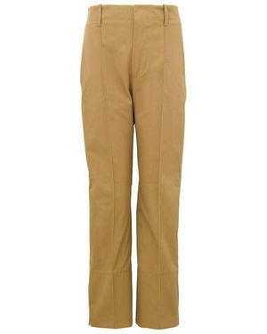Bottega Veneta Straight Leg Seam Detail Pants - Natural