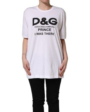 Dolce & Gabbana White D&g Prince I Was There Crew Neck T