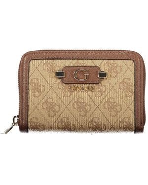 Guess Beige Polyurethane Wallet - Natural