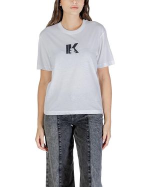 KARL LAGERFELD White Cotton T - Blue