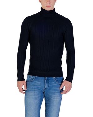 Antony Morato Blue Viscose Turtleneck