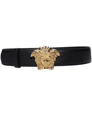 Versace Black Leather Regular Belt