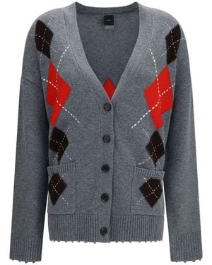 Pinko Gray Wool Oves Aries Cardigan