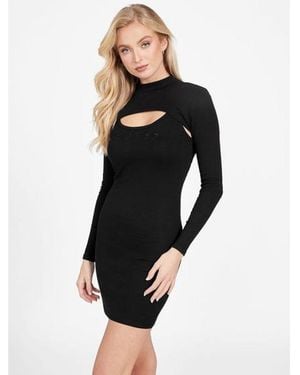 Guess Black Cotton Casual Dress