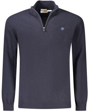 Timberland Mock Neck Knit Jumper - Blue