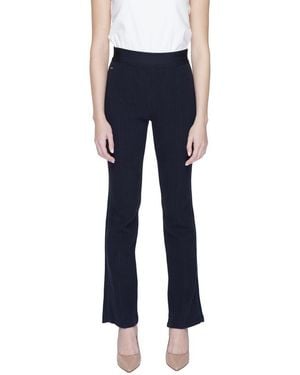 Street One Blue Cotton Flared Pants