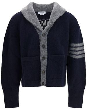Thom Browne Blue Wool Oves Aries Cardigan