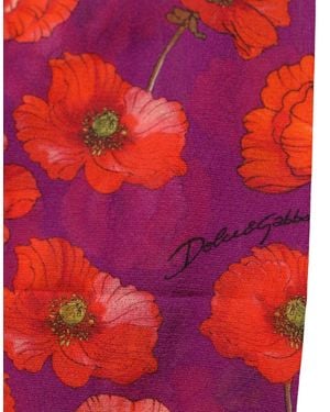 Dolce & Gabbana Purple Nylon Floral Print Tights Stockings Socks - Red