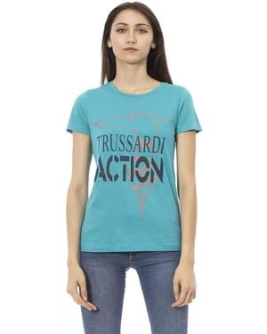 TRUSSARDI ACTION Light Blue Cotton T