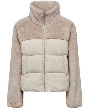 ONLY Beige Polyester Jackets & Coat - Natural