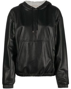 Saint Laurent Black Leather Tank Tops