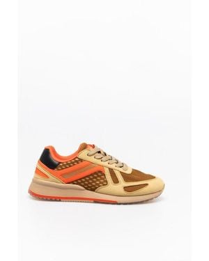 Scotch & Soda Leather Athletic Trainers - Natural