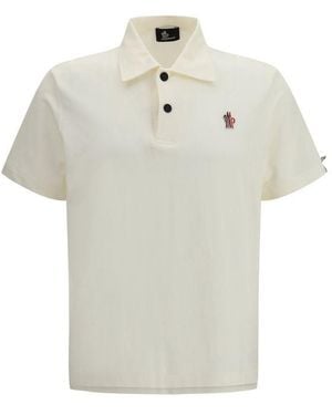 Moncler Beige Polyamide Polo Shirt - White