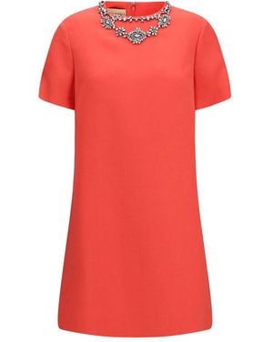 Valentino Multicolor Wool Oves Aries Casual Dress - Red