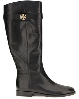 Tory Burch Black Calf Leather Bos Taurus Ankle Boots