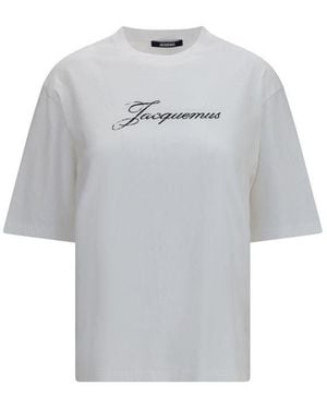 Jacquemus White Cotton T - Grey