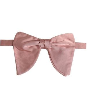 Dolce & Gabbana Silk Adjustable Neck Papillon Bow Tie - Pink