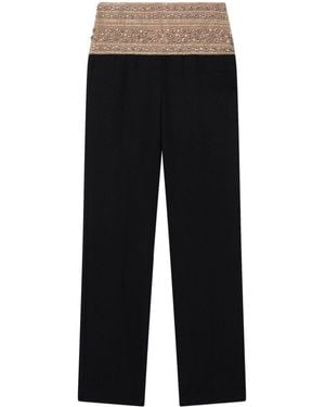 Stella McCartney Crystal-Embellished Wool Trousers - Black