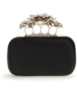 McQueen Carnation Clutch - Black