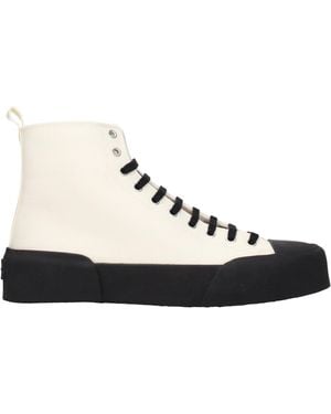Jil Sander Fabric High Top Trainers - Natural
