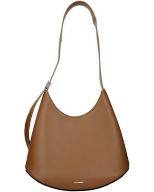 Jil Sander Brown Leather Shoulder Bag