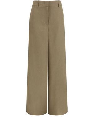 Giorgio Armani Beige Linen Casual Trousers - Natural